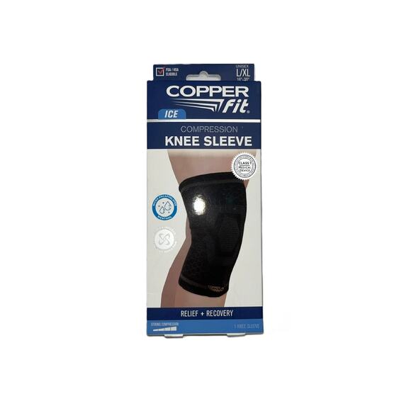 Copper Fit Ice Compression Knee Sleeve Menthol Unisex L/XL - Picture 1 of 1